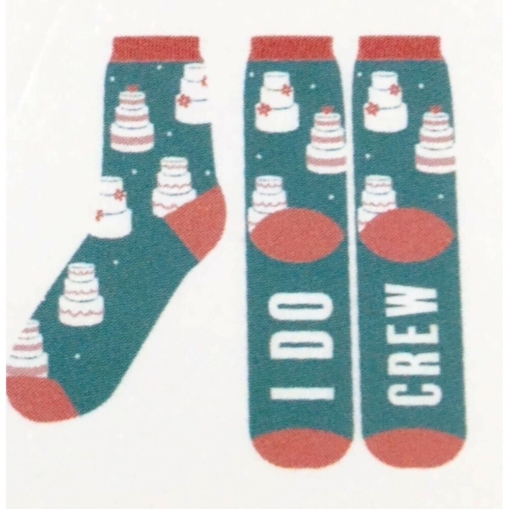 2 Pair Adult I Do Crew Quarter Length Socks (Cakes & Phrases) One Size - NEW!!!